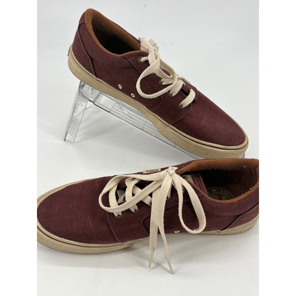 Etnies Skate Shoes 9.5 Barge LS Burgundy Canvas Low Top Sneakers